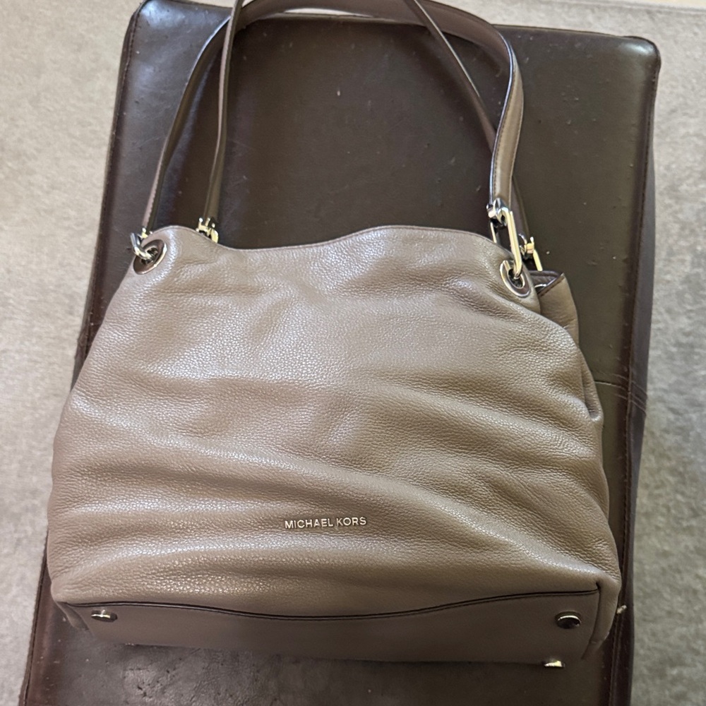 Vintage Michael Kors Brown Leather Shoulder Bag